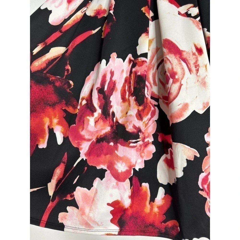 Mind Code Women's  Floral Pleated Skirt Large‎